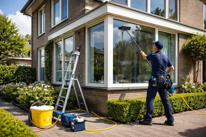 Glazenwassen Hoekwoning