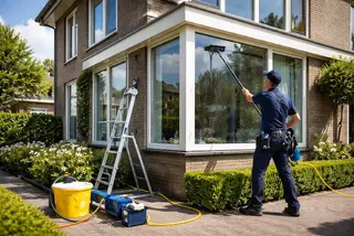 Glazenwassen Hoekwoning