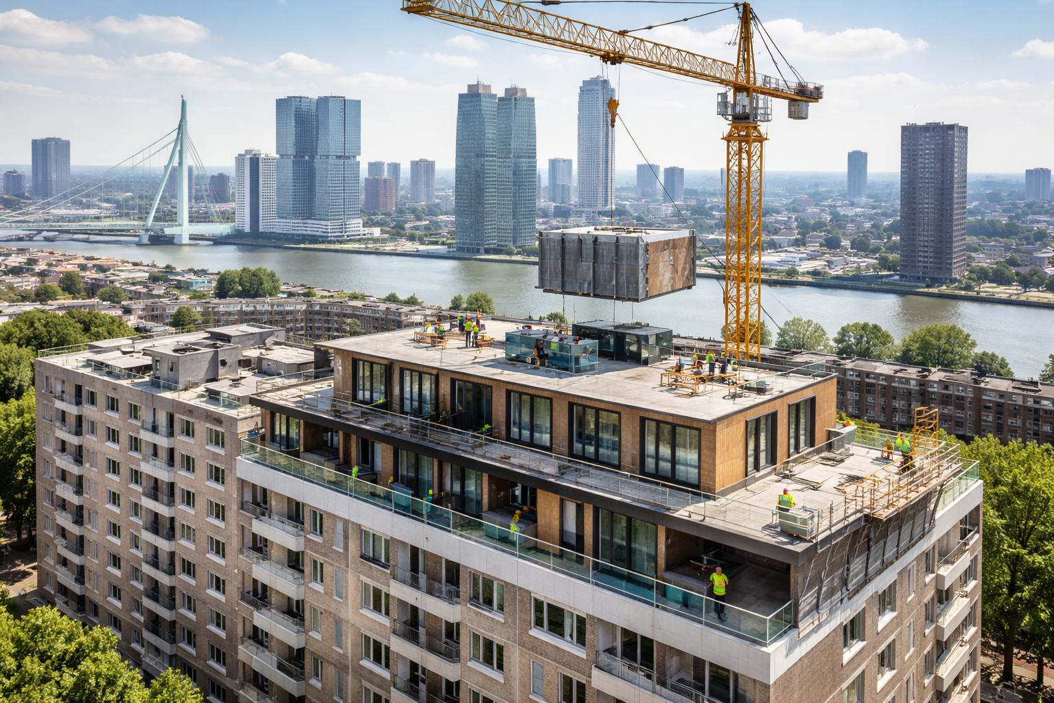 Rotterdam ziet kansen in optoppen: extra woningen op bestaande gebouwen