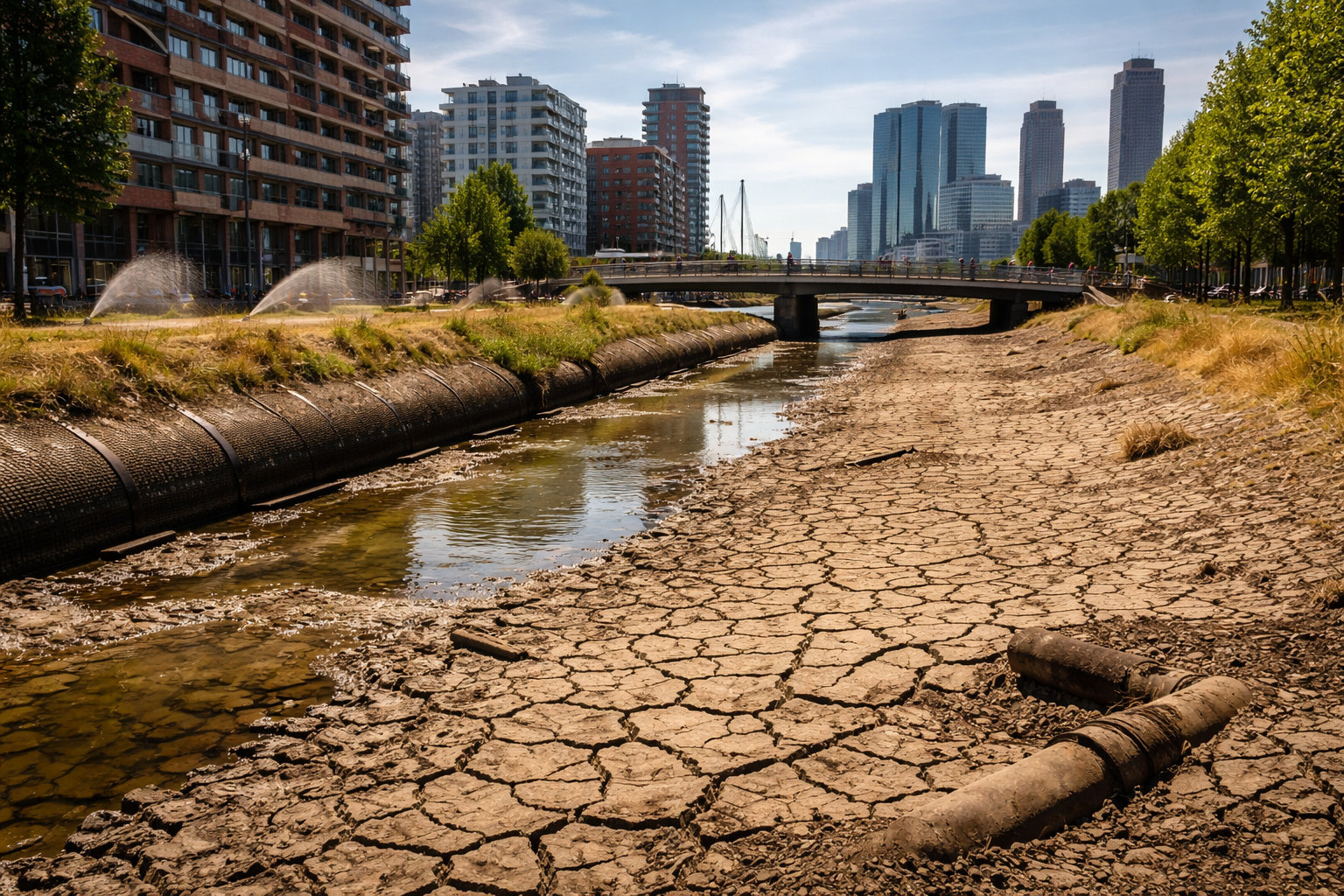 Hogeschool Rotterdam: droogte kan ook steden, woningen en drinkwater raken
