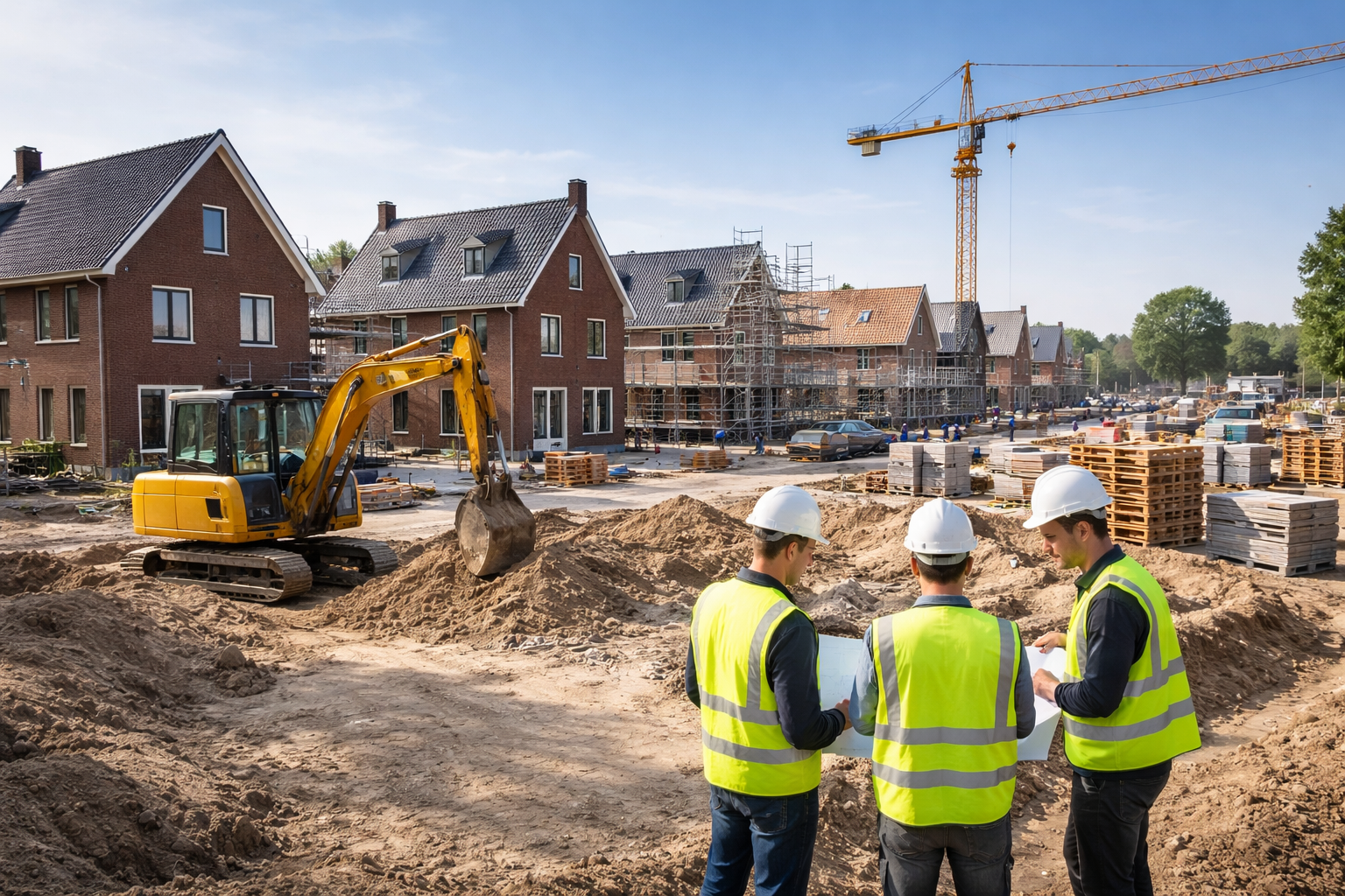 Bouw start eerste fase nieuwbouwwijk De Wijer in Hapert (123 woningen totaal)